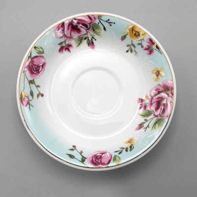 Persian Tea Saucer - Porcelain with Berkeh Design (Set of 6)