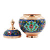 Handcrafted Persian Copper Sugar Bowl with Lid - Minakari Enameled Raz