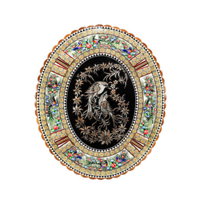 Persian Engraved Copper Wall Artwork with Rahil Floral Design