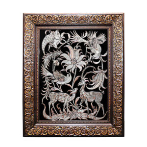Handmade Framed Persian Engraved Copper Art Zarif – Traditional Wall Decor