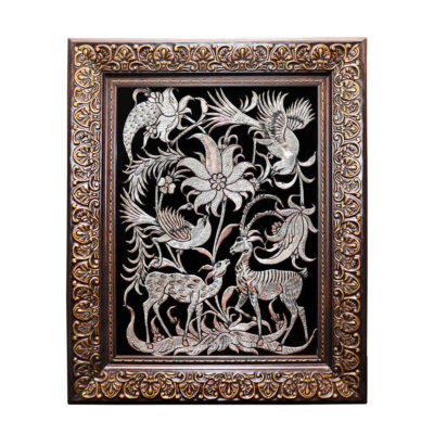 Traditional Iranian Copper Engraving with Zarif Floral Artwork