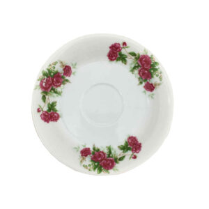 Persian Tea Saucer – Porcelain with Gol Sorkhi Design (Set of 6)