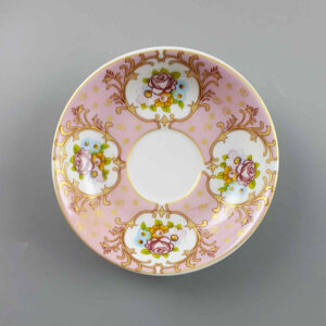 Persian Tea Saucer – Porcelain with Floral Goldar Design (Set of 6)