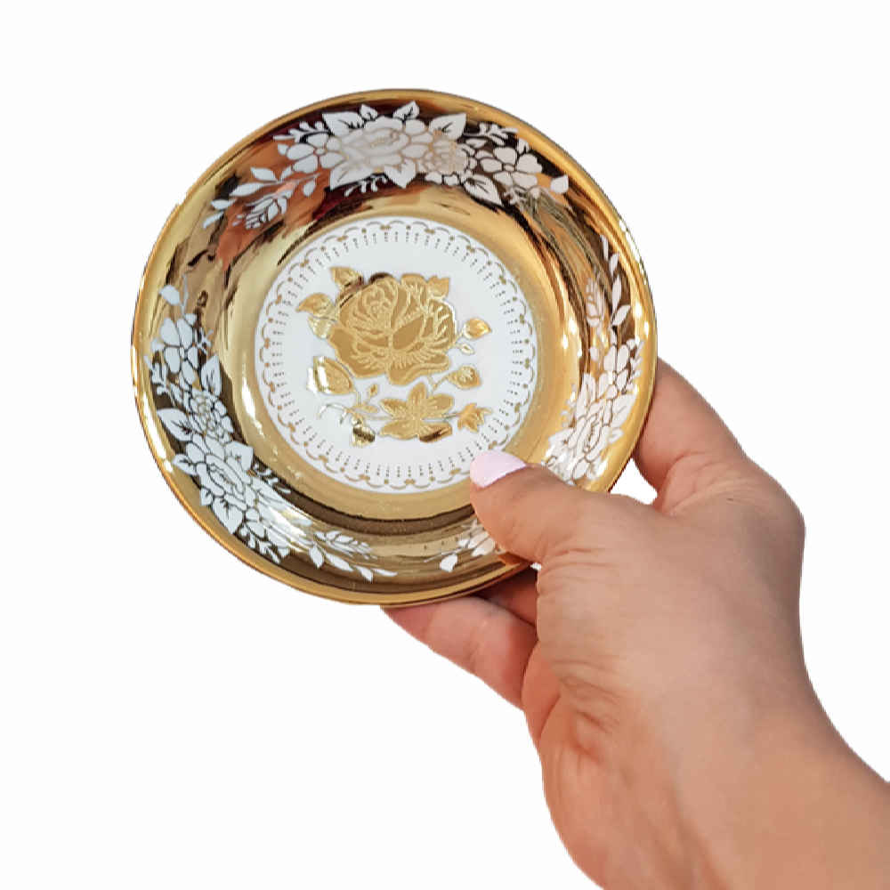 Persian Tea Saucer – Porcelain with Nazanin Design (Set of 6)