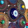 Handmade Evil Eye Wall Hanging - Traditional Yellow Amulet