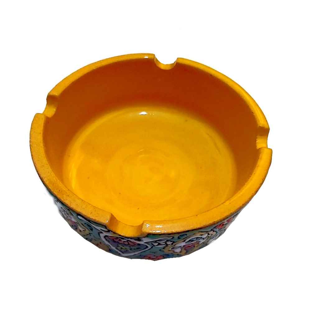 Persian Pottery Ashtray – Panah Minakari Enamel Design