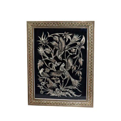 Iranian Engraved Copper Artwork with Hanifeh Floral Design