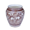 Handcrafted Decorative Persian Pottery Vase with an Art Motif, Featuring the Khatoon Design in a Bowl Shape