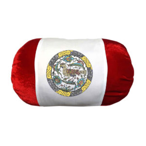 Persian Cylindrical Bolster Pillow in Velvet Fabric Bird
