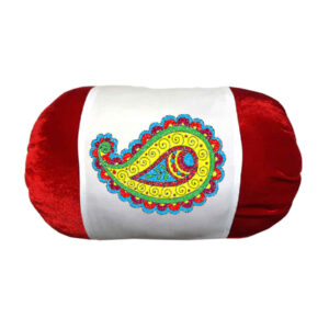 Persian Cylindrical Bolster Pillow in Velvet Fabric Mona