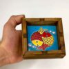 Persian Wooden Ashtray – Traditional Fish Tile Design