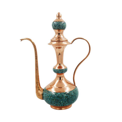 Persian Copper Rosewater Sprinkler - Inlaid Turquoise, Hasti