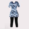 Two Piece Women's Short Sleeve Rash Guard Swimsuit