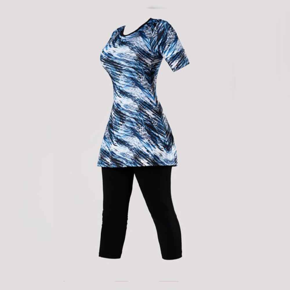 Two Piece Women’s Short Sleeve Rash Guard Swimsuit