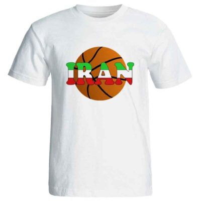 Iran Basketball Fan T-Shirt in Polyester with Iranian Flag Design