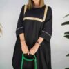 Stylish Abaya for Muslim Women with Black Cotton Fabric