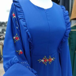 Traditional Abaya for Muslim Women Floral with Soft Crepe Fabric