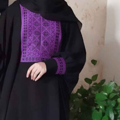 Traditional Butterfly Abaya in Soft Crepe with Geometric Design