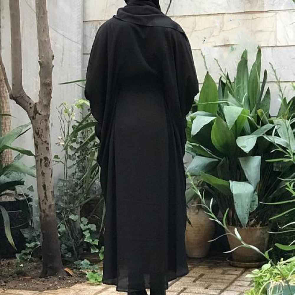 Traditional Butterfly Abaya for Muslim Women – Soft Crepe Fabric