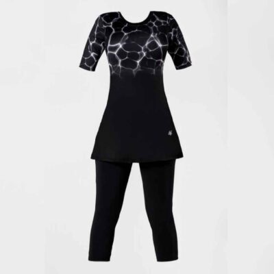 Women's Short Sleeve Modest Swimsuit Model Rima