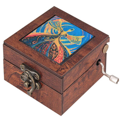 Handcrank Wooden Musical Box Model Molana