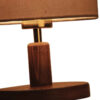Minimalist Cylindrical Wooden Table & Bedside Lamp with White Shade