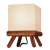 Accent Wooden Table Lamp Handcrafted Square