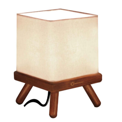 Handcrafted Minimalist Square Tripod Wooden Table Lamp