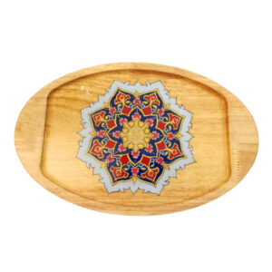 Ethnic Wooden Tea Serving Tray – Tazhib Floral Design