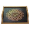 Ethnic Persian Wooden Serving Tray - Mandala Floral Rectangular Tray