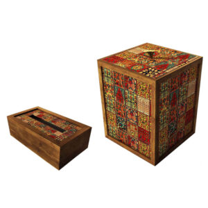 Persian Wooden Waste Basket & Tissue Box Set – Nahal