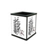 Calligraphy-Inspired Wooden Pen Holder with Persian Motifs for Desk