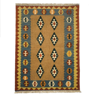 Firuzabad Royan Geometric Kilim Rug - Authentic Handwoven Persian Wool