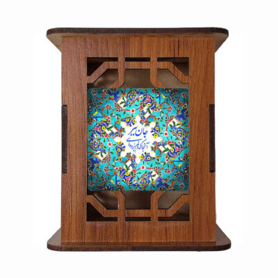Roshna Motif – Wooden Desk Pen Holder with Persian Inspired Design