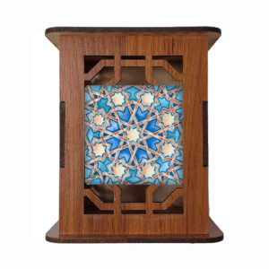 Stars Motif – Handcrafted Wooden Pen Holder with Persian Patterns