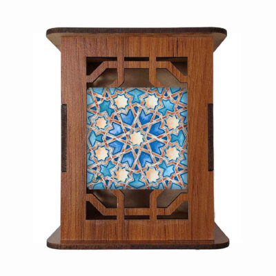 Stars Motif – Handcrafted Wooden Pen Holder with Persian Patterns