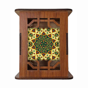 Sun Pattern – Persian Inspired Wooden Pen Holder for Desk