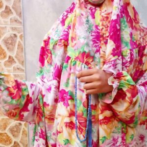 Islamic Namaz Chador with Sleeves for Women Ideal for Praying – Floral Pattern Jasmine