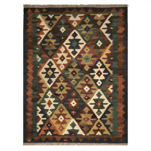 Persian Wool Kilim Rug Handwoven Traditional Qashqai Hanna