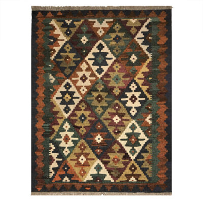 Persian Wool Kilim Rug Handwoven Traditional Qashqai Hanna