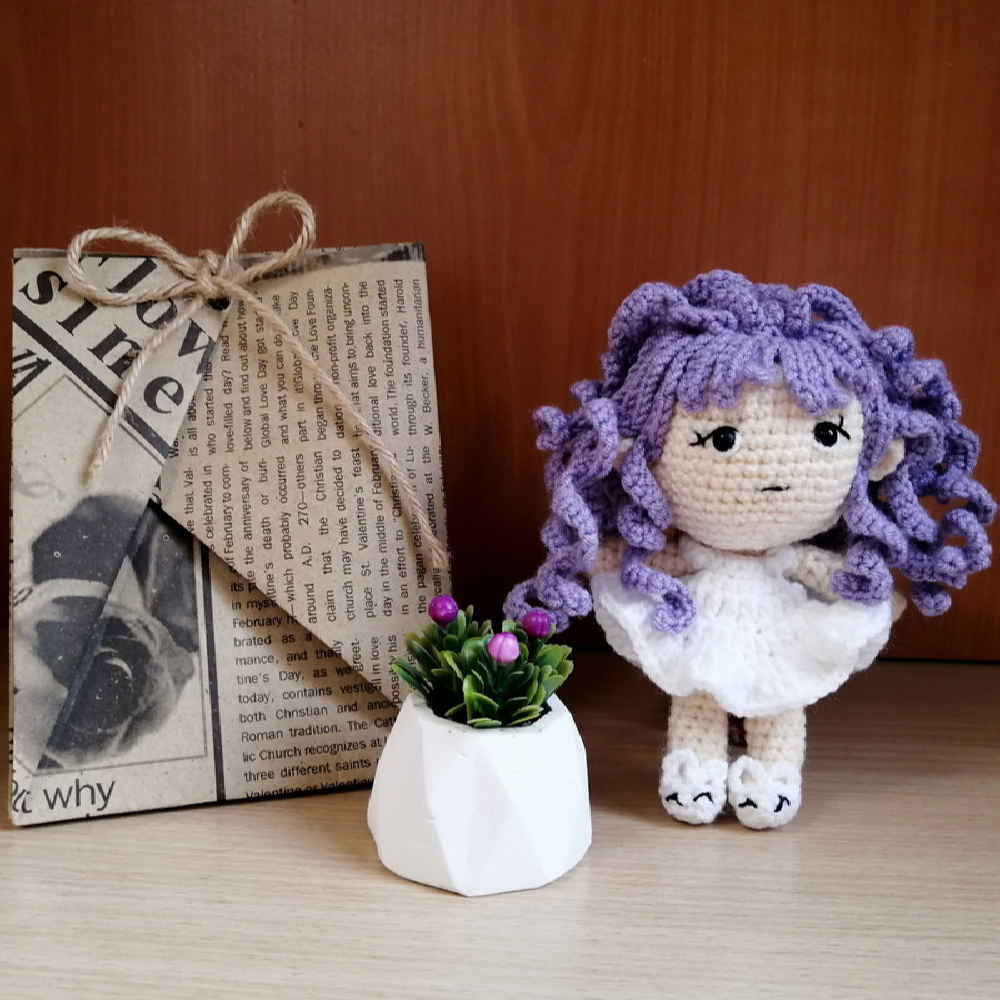 Amigurumi Handmade Crochet Doll – Nina Curly Girl Soft Plush