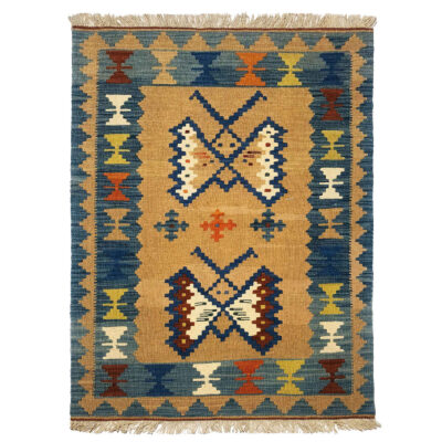Firuzabad Parvane Geometric Kilim Rug - Authentic Handwoven Persian Wool
