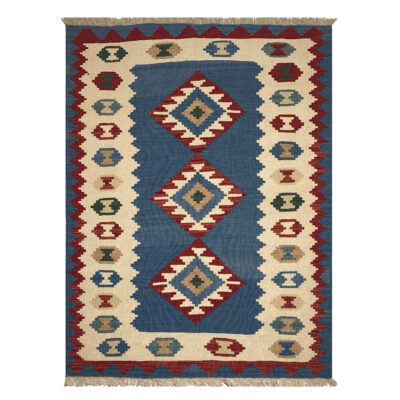 Persian Wool Kilim Rug Handwoven Traditional Qashqai Laleh