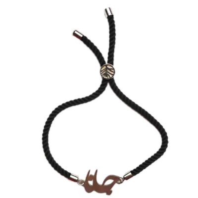Minimalist Persian Cord Bracelet with Silver Janan Design – Persian Calligraphy Jewelry