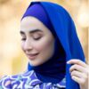 Blue Chiffon Shayla Hijab for Muslim Women