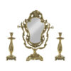 Persian Brass Mirror Frame & Candlesticks Set – Star Design