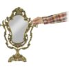 Persian Brass Mirror Frame & Candlesticks Set – Star Design