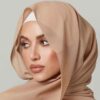 Beige Chiffon Shayla Hijab for Muslim Women