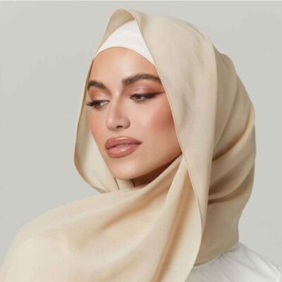 Cream Chiffon Shayla Hijab for Women