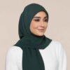 Green Chiffon Shayla Hijab for Muslim Women